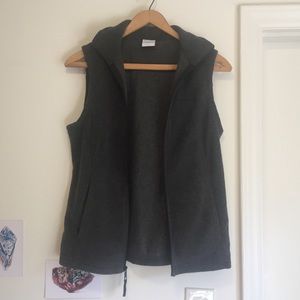 Columbia Brand Grey Fleece Vest Size Small Fall